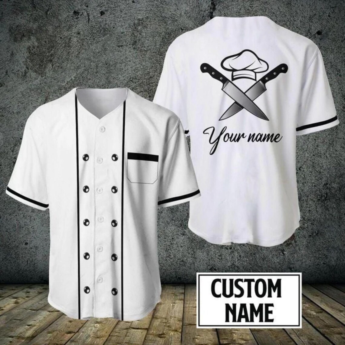 Kitchen Up - Maglia da Baseball Personalizzata per Chef,