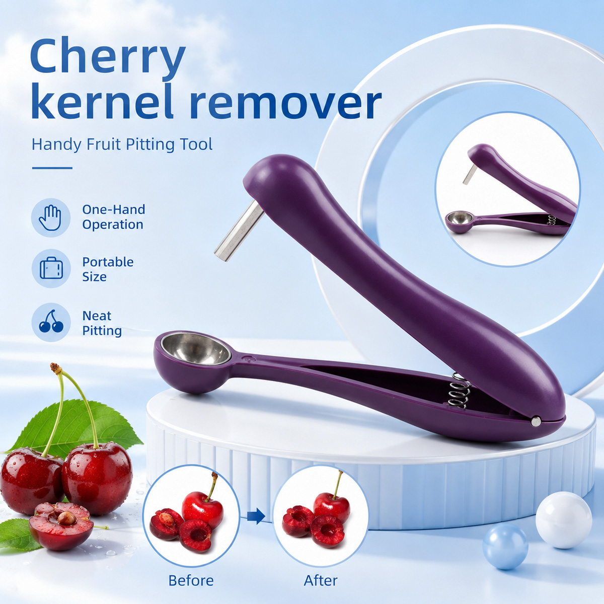 Kitchen Tools For Baking - Spremi-ciliegie e olive manuale, strumento per