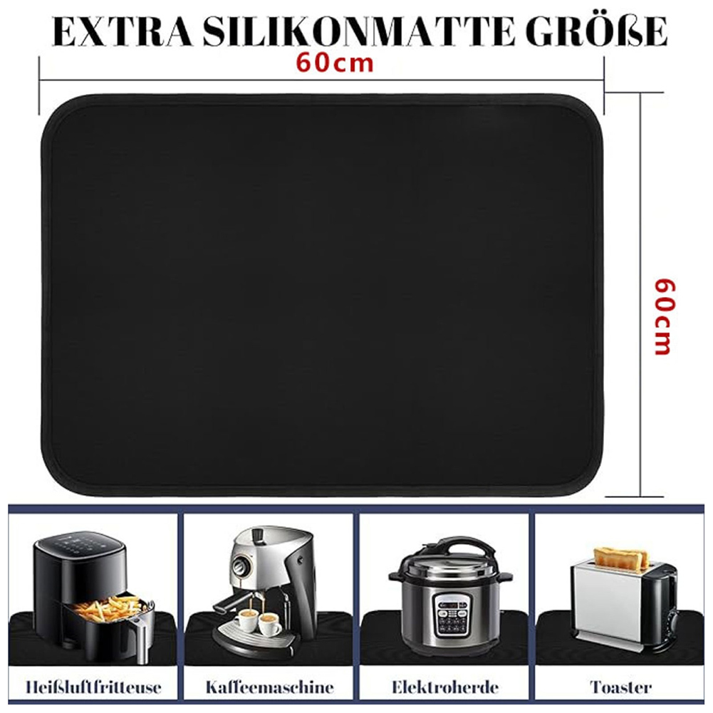 Kitchen Up - Tappetino nero per friggitrice ad aria,